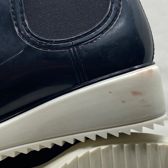 Women Rubber Rain Wedge Platform Ankle Boots Black Size 38 (EU) 7.5 - Picture 7 of 8